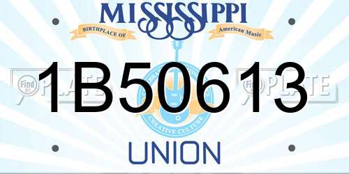 1B50613 Mississippi License Plate