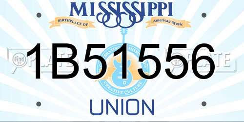 1B51556 Mississippi License Plate