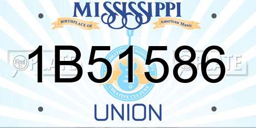 1B51586 Mississippi License Plate