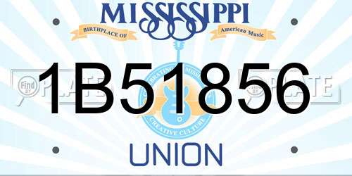 1B51856 Mississippi License Plate