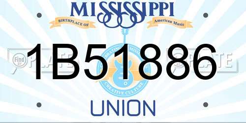 1B51886 Mississippi License Plate
