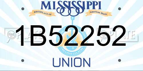 1B52252 Mississippi License Plate