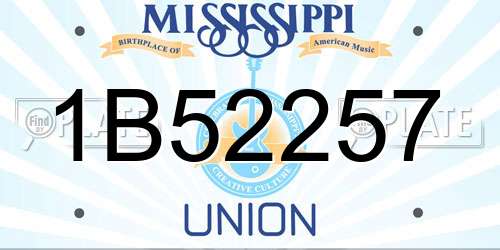 1B52257 Mississippi License Plate