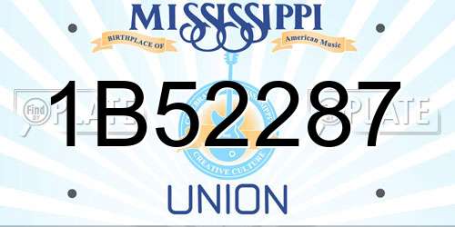 1B52287 Mississippi License Plate