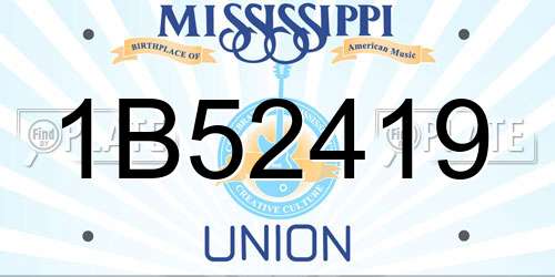 1B52419 Mississippi License Plate