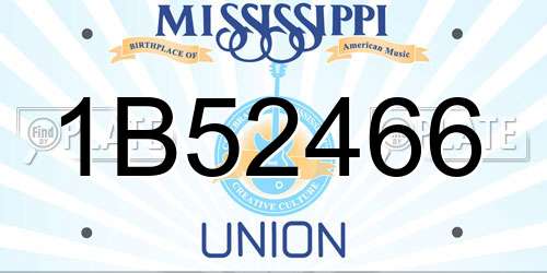 1B52466 Mississippi License Plate