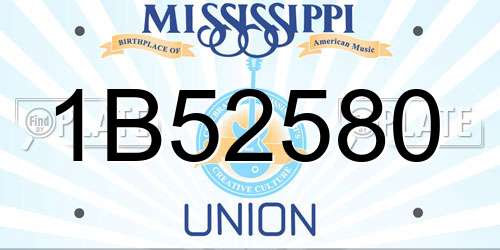 1B52580 Mississippi License Plate
