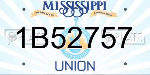1B52757 Mississippi License Plate