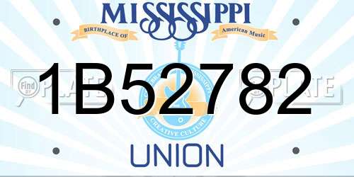 1B52782 Mississippi License Plate
