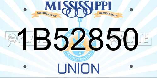 1B52850 Mississippi License Plate