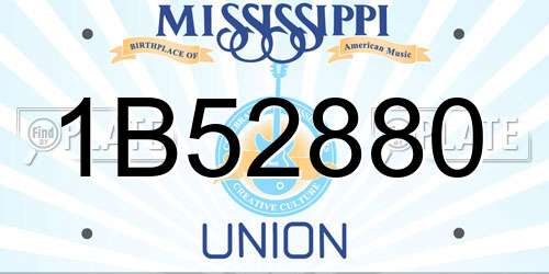 1B52880 Mississippi License Plate