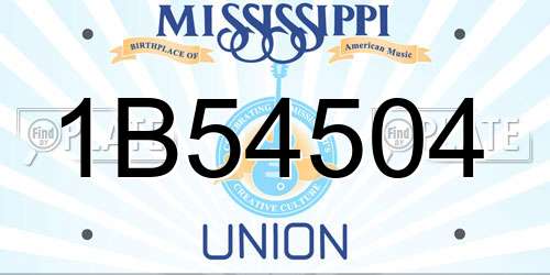 1B54504 Mississippi License Plate