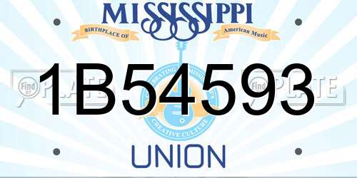 1B54593 Mississippi License Plate