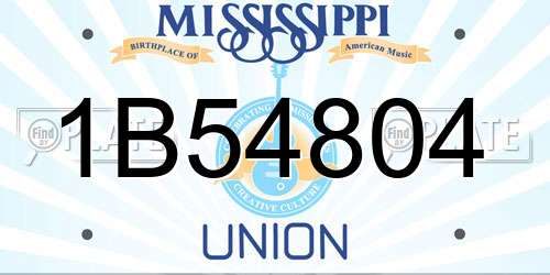 1B54804 Mississippi License Plate