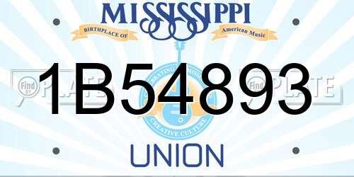 1B54893 Mississippi License Plate