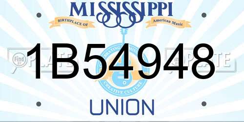 1B54948 Mississippi License Plate