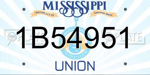 1B54951 Mississippi License Plate
