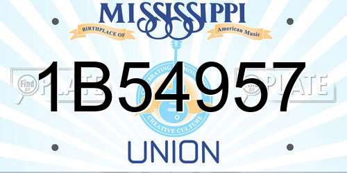1B54957 Mississippi License Plate