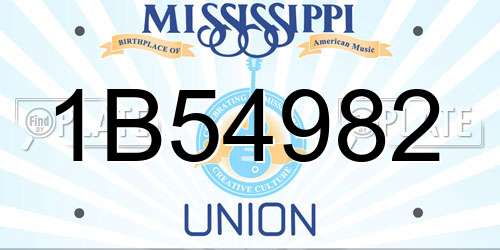 1B54982 Mississippi License Plate