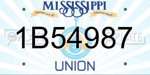 1B54987 Mississippi License Plate