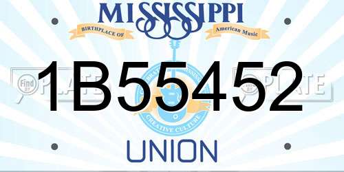 1B55452 Mississippi License Plate