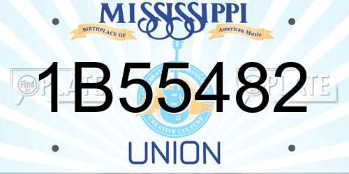 1B55482 Mississippi License Plate