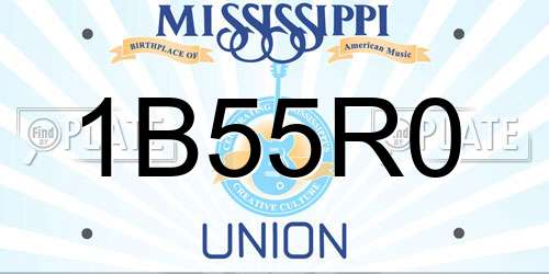 1B55R0 Mississippi License Plate