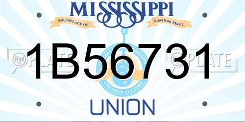 1B56731 Mississippi License Plate