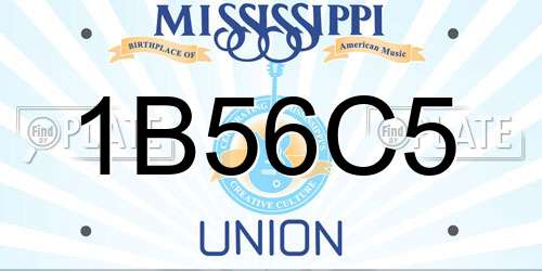 1B56C5 Mississippi License Plate