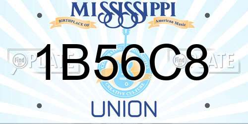 1B56C8 Mississippi License Plate