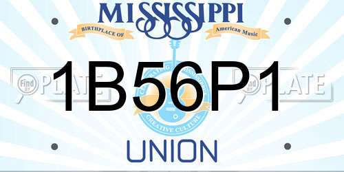 1B56P1 Mississippi License Plate