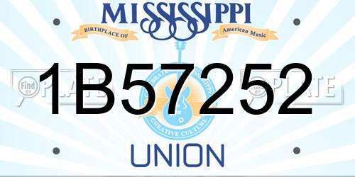 1B57252 Mississippi License Plate