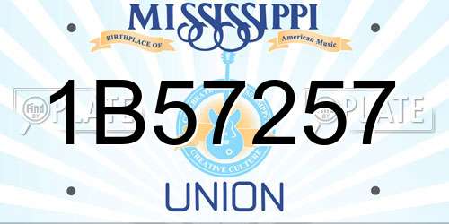 1B57257 Mississippi License Plate