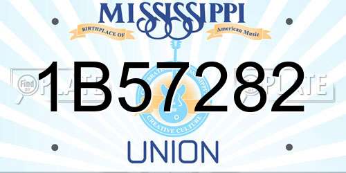 1B57282 Mississippi License Plate
