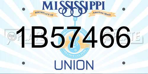 1B57466 Mississippi License Plate