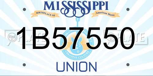 1B57550 Mississippi License Plate