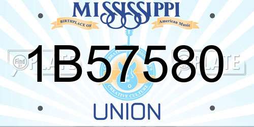 1B57580 Mississippi License Plate