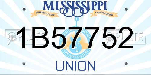 1B57752 Mississippi License Plate