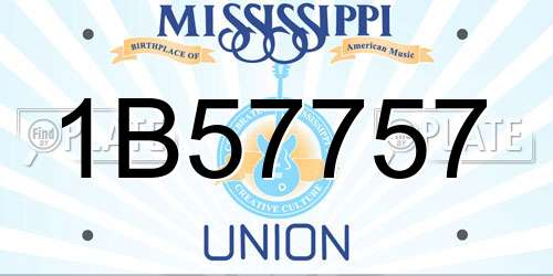 1B57757 Mississippi License Plate