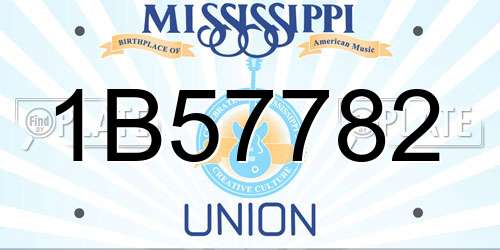 1B57782 Mississippi License Plate