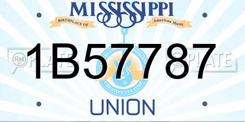 1B57787 Mississippi License Plate