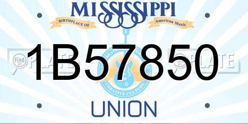 1B57850 Mississippi License Plate
