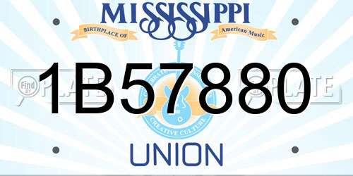 1B57880 Mississippi License Plate