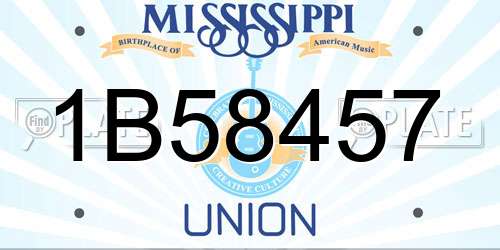 1B58457 Mississippi License Plate