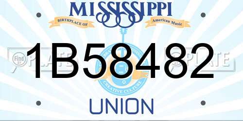 1B58482 Mississippi License Plate