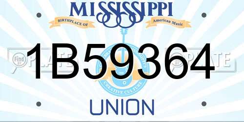 1B59364 Mississippi License Plate