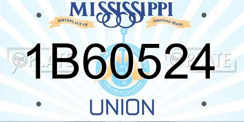 1B60524 Mississippi License Plate
