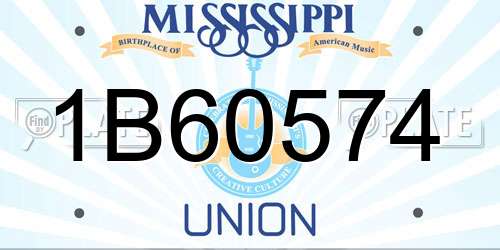 1B60574 Mississippi License Plate