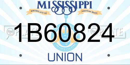 1B60824 Mississippi License Plate