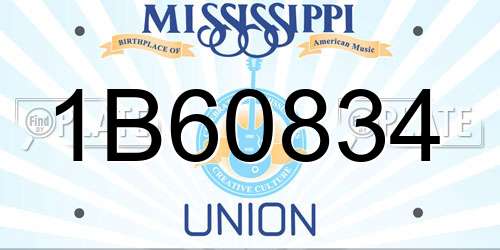 1B60834 Mississippi License Plate
